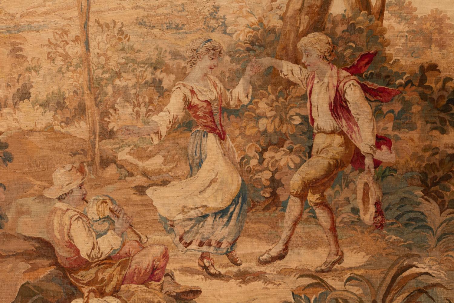 A Framed Aubusson Style Tapestry