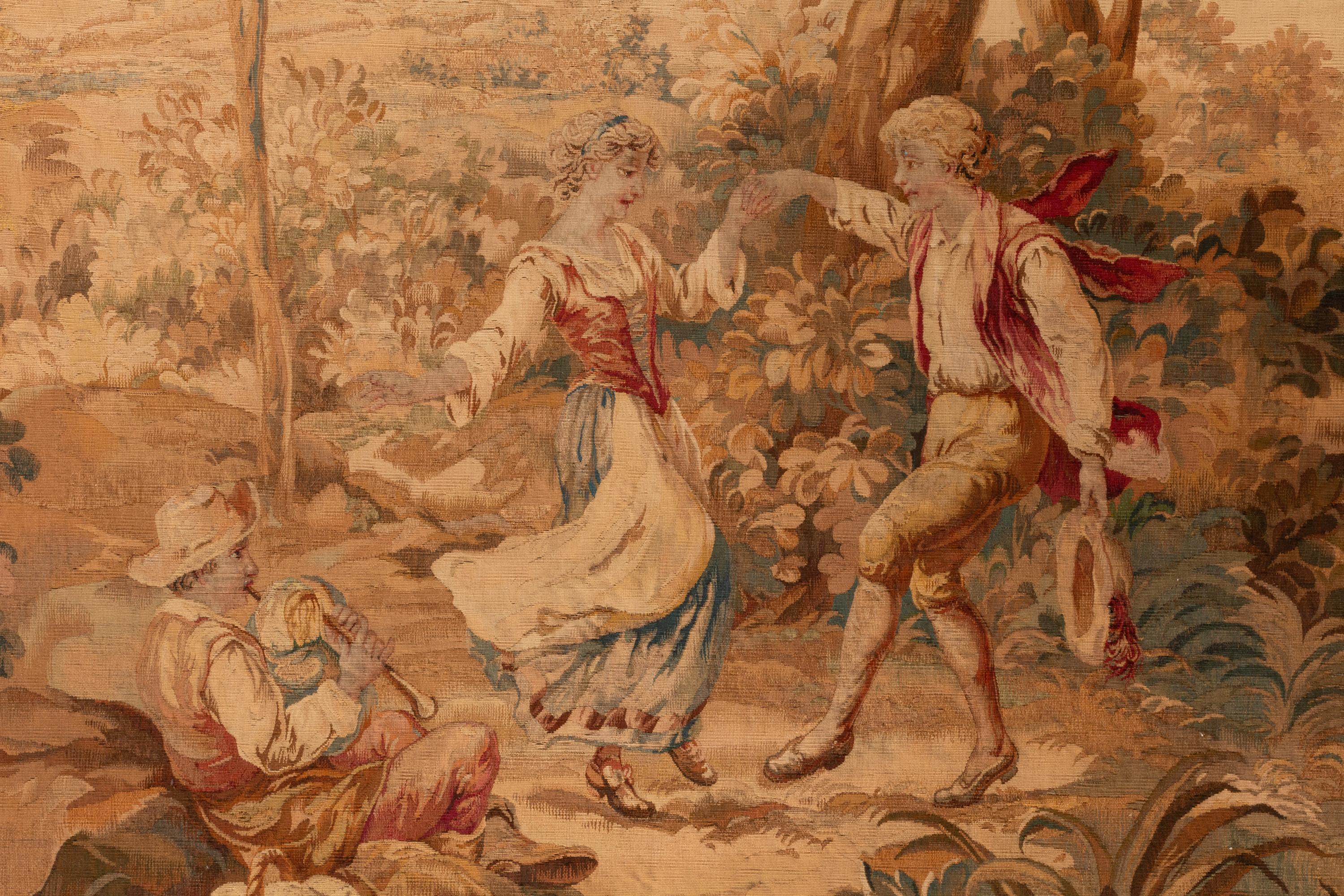 A Framed Aubusson Style Tapestry