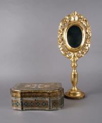 A Venetian Style Painted Table Box, Width of first 11 3/4 inches.