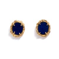 ARTHUR KING, LAPIS LAZULI AND YELLOW GOLD EARRINGS