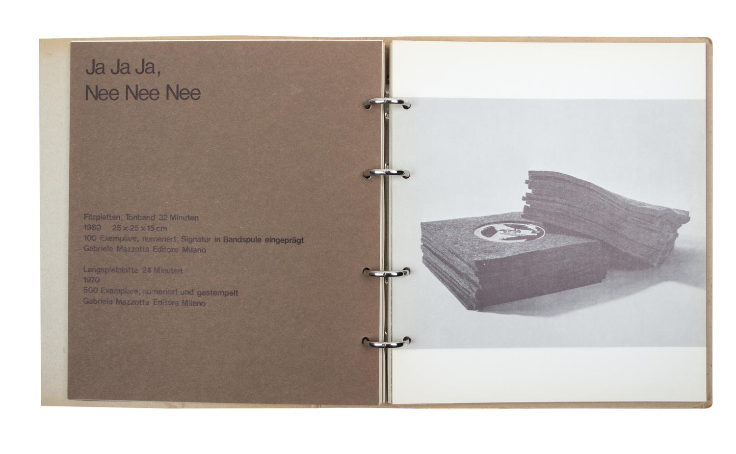 BEUYS, JOSEPH. Multiples + Grafik. Munich, 1971. Limited. With a felt postcard.