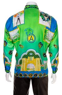 A Gianni Versace Silk Atelier Print Shirt, Size 48.