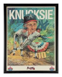 A Phil Niekro Signed Autograph "Knucksie" Print with Unique Chief Wahoo Sketch Drawn by Niekro (Beckett Authentication Services)