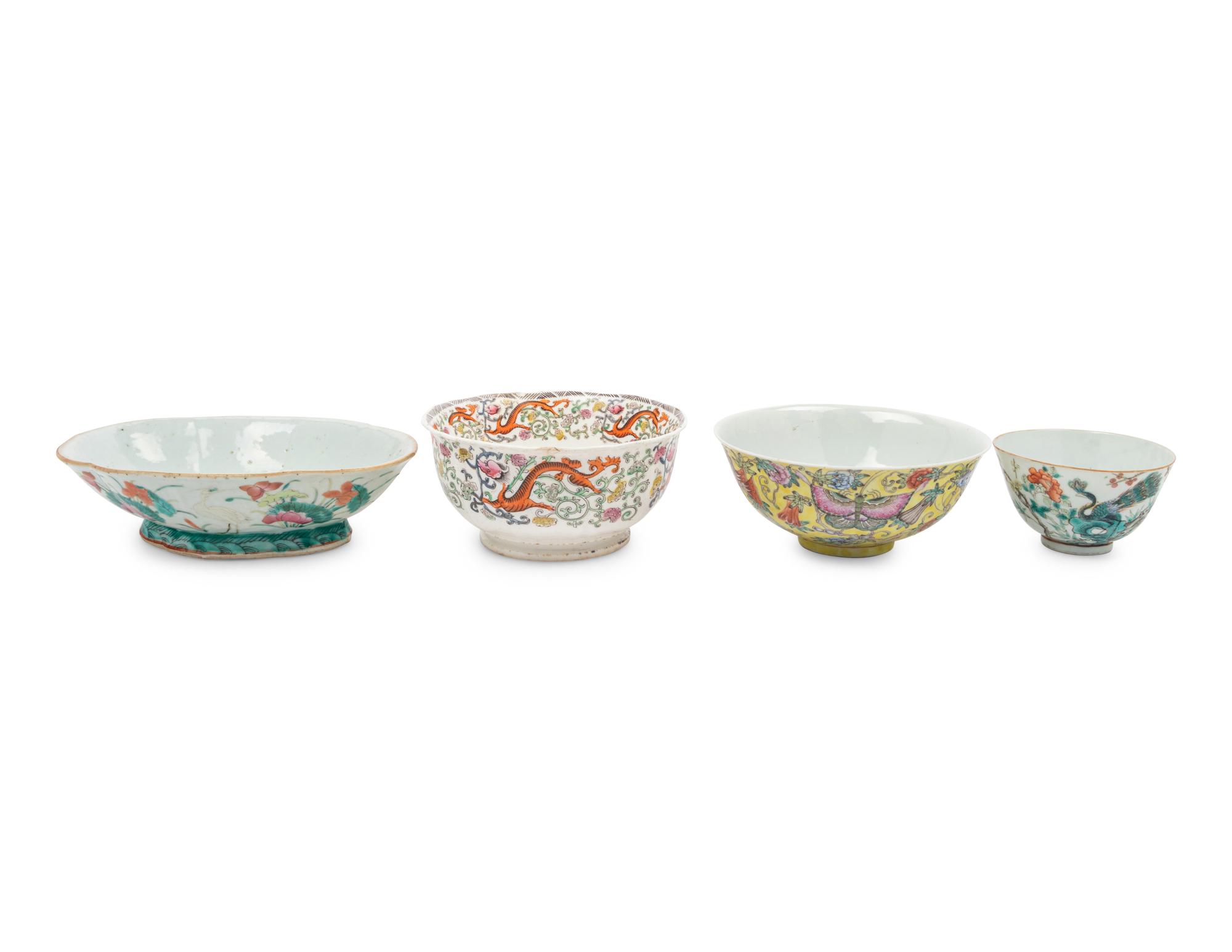 Four Chinese Famille Rose Porcelain Vessels