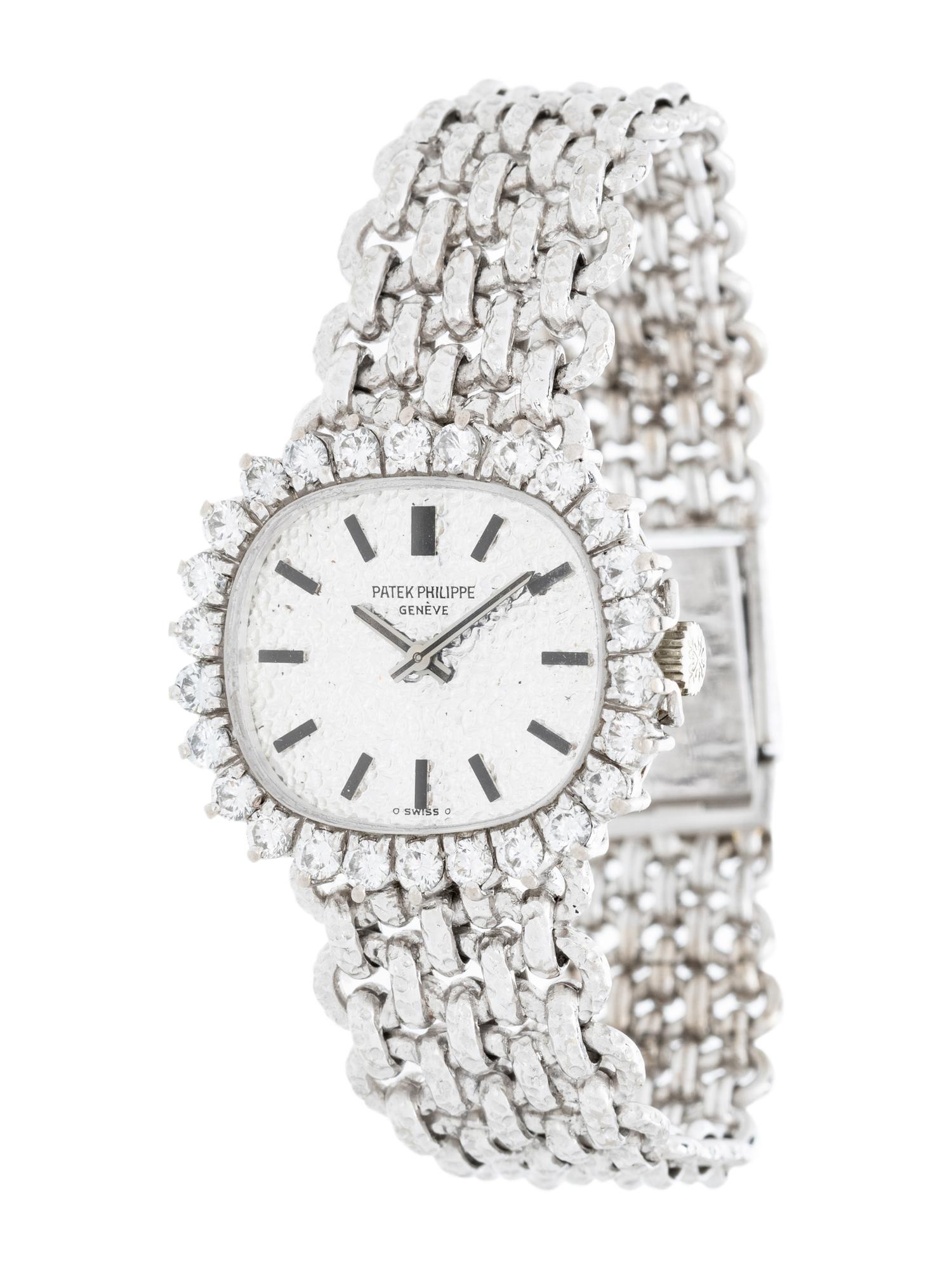 PATEK PHILIPPE, WHITE GOLD AND DIAMOND WATCH