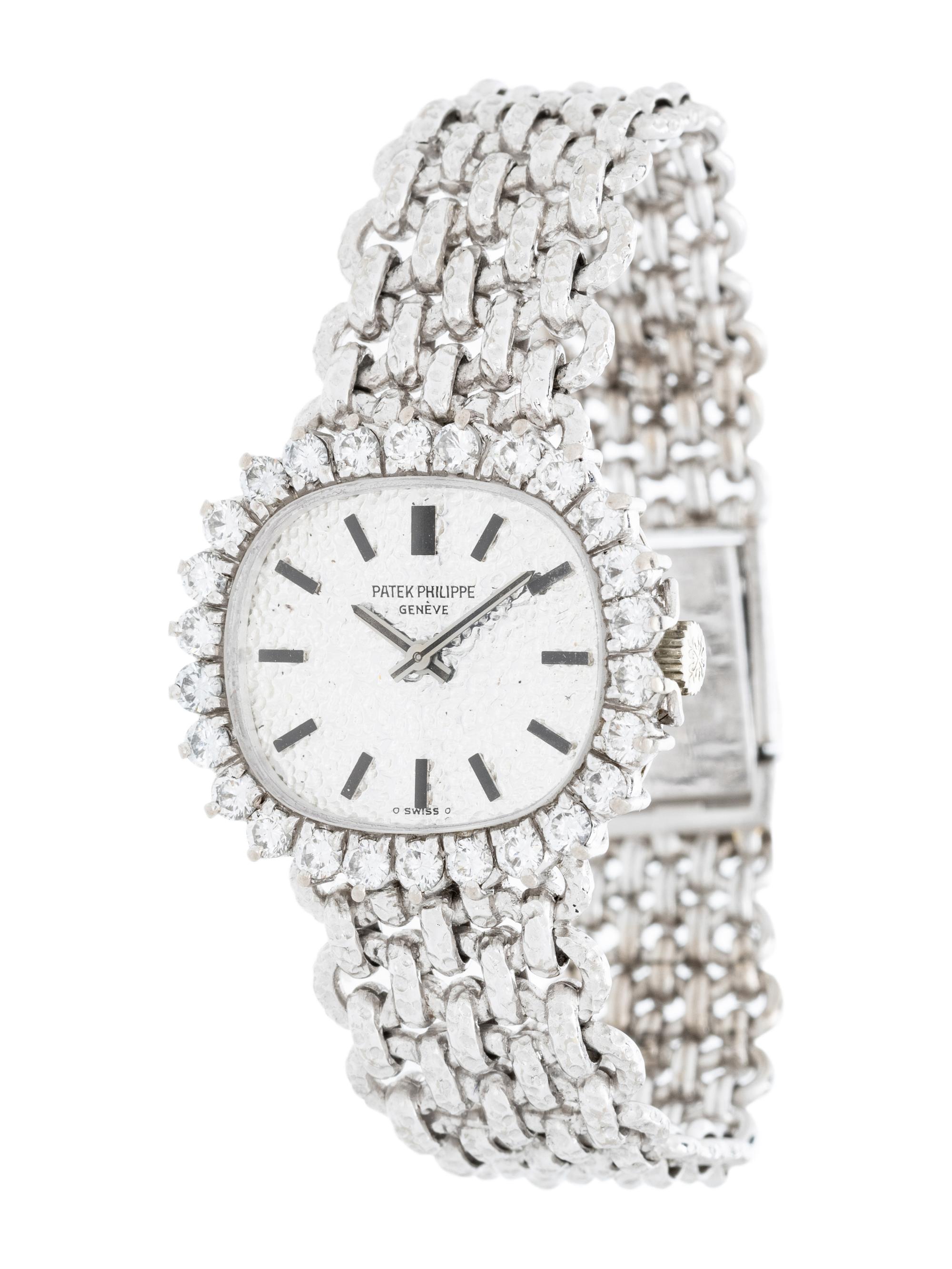 PATEK PHILIPPE, WHITE GOLD AND DIAMOND WATCH