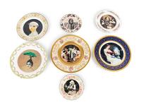 A Group of Seven Antique Altered Porcelain Plates — 20TH CENTURY