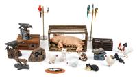 A Group of Animal Figures Height of bird stand 4 1/4 inches. — Various Makers