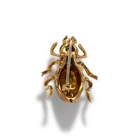 CARTIER, YELLOW GOLD, DIAMOND AND ENAMEL BEETLE BROOCH