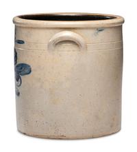A William Rowley Four-Gallon Cobalt Decorated Crock