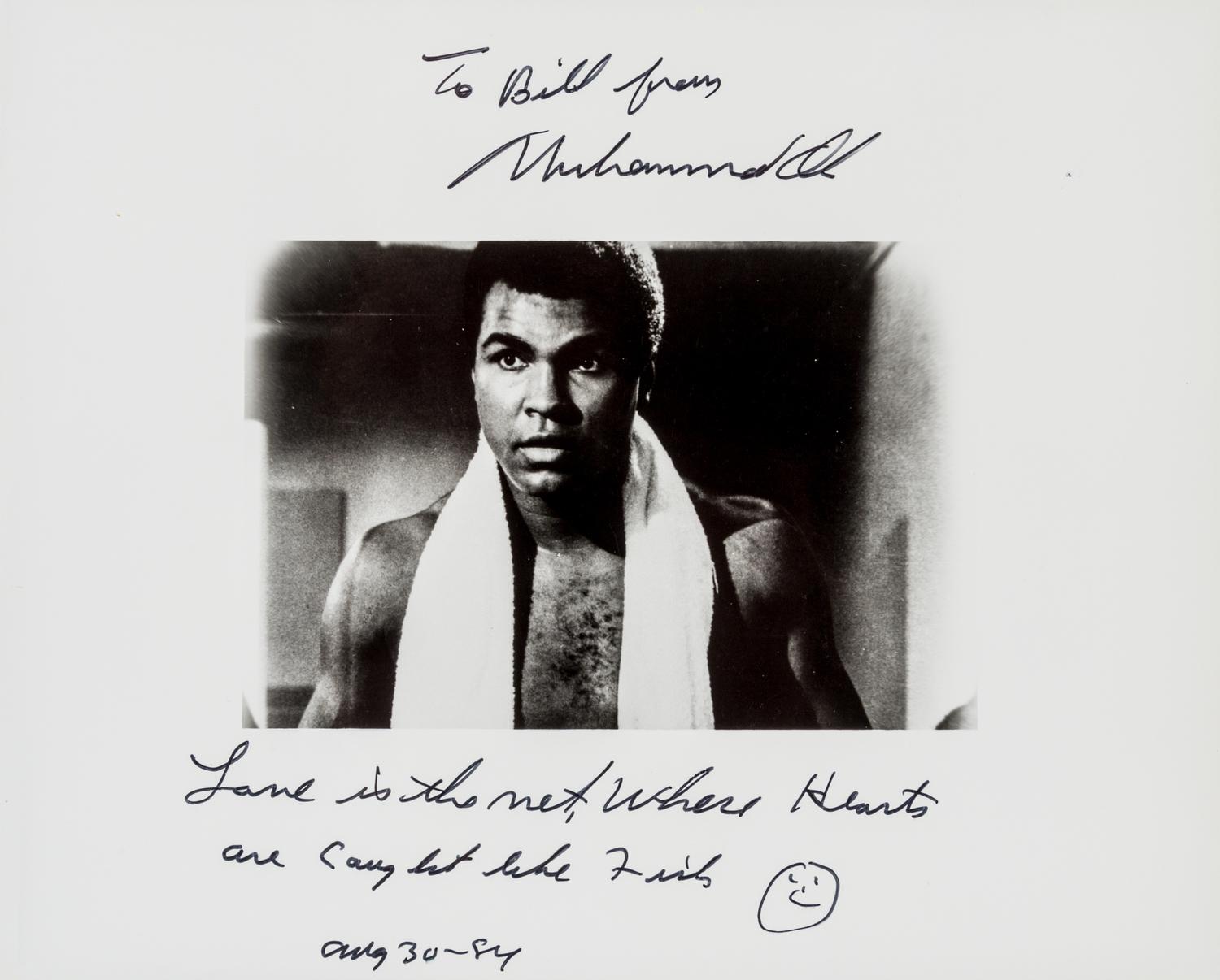 ALI, Muhammad (1942-2016). Photograph inscribed and signed, 30 August 1984.