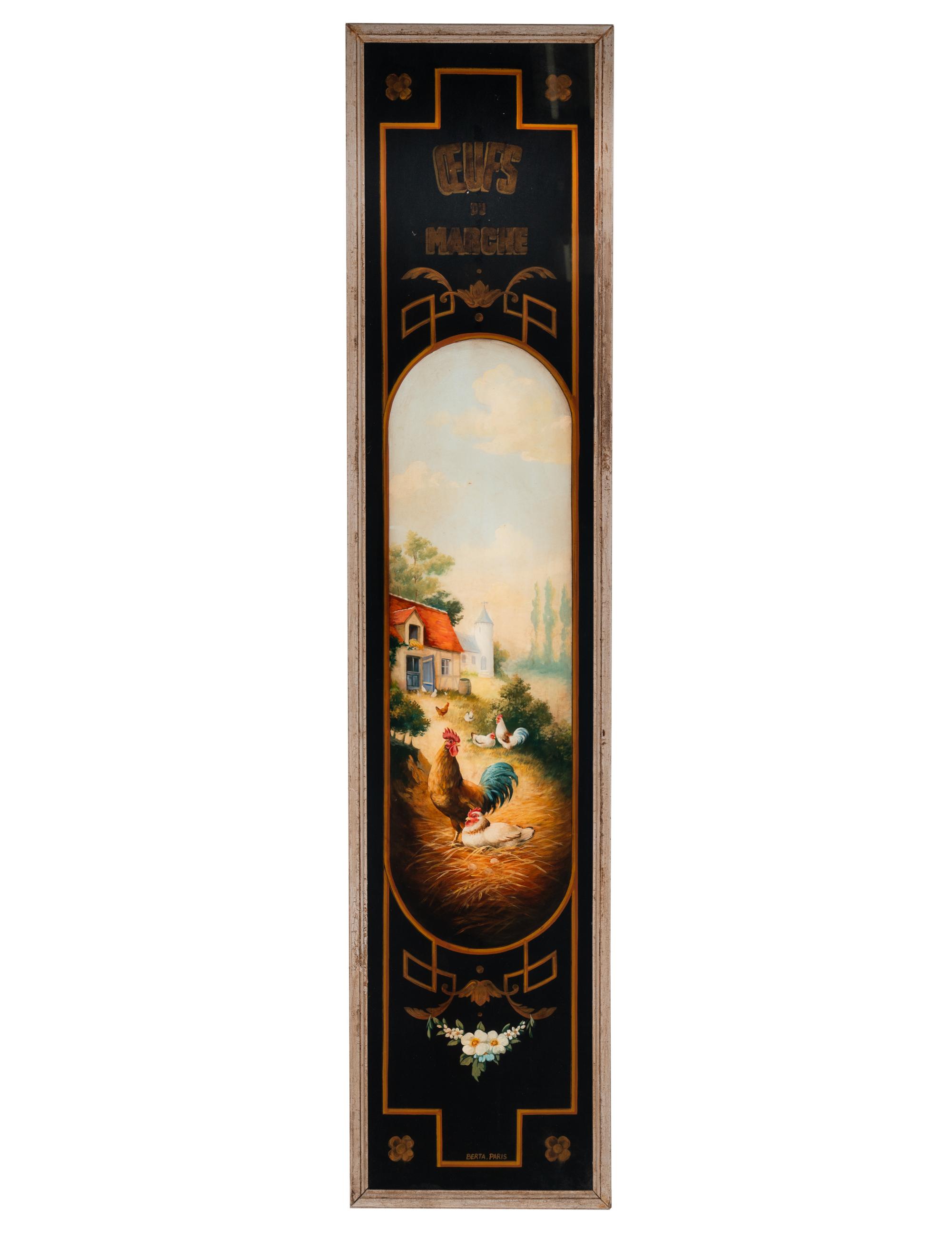 A French Painted Canvas Shop Sign