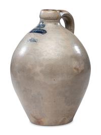 An E.H. Merrill Three-Gallon Stoneware Jug with Applied Eagle