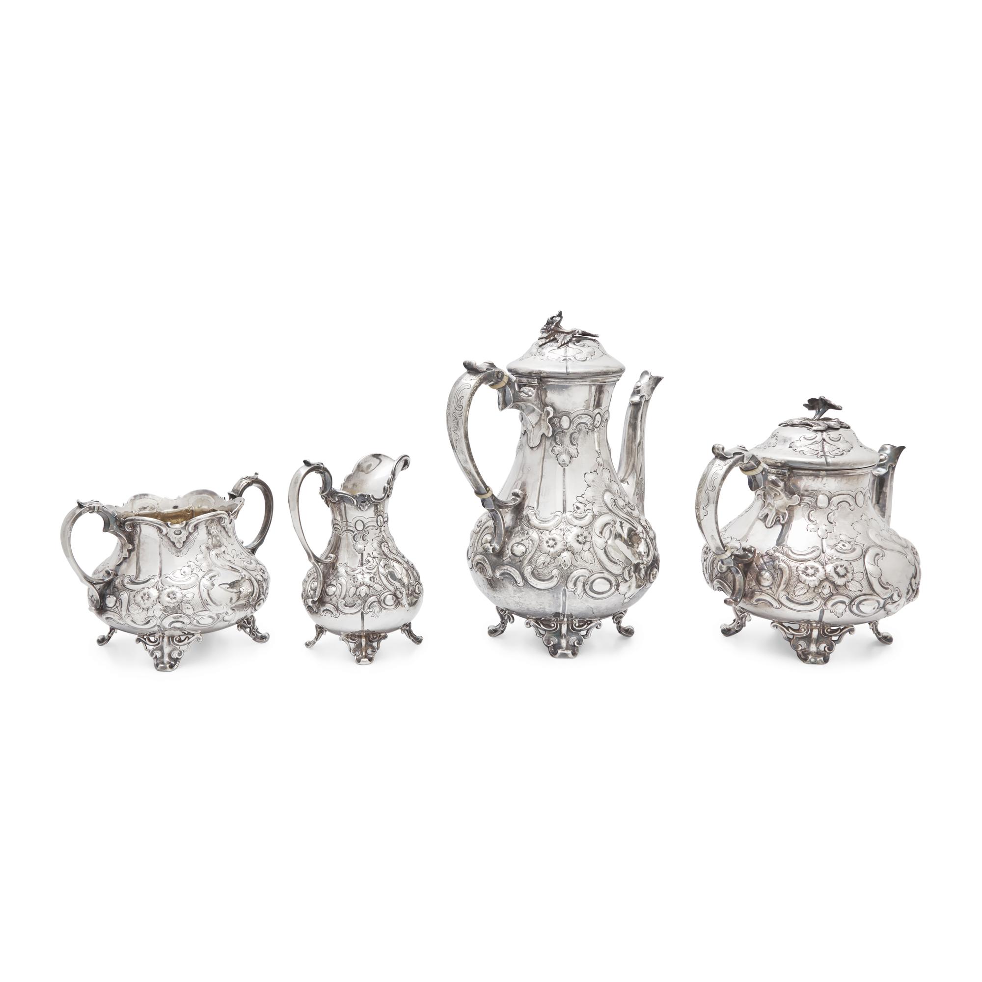 A Victorian Silver Four-Piece Tea and Coffee Service
