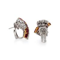 GARRARD & CO., RUBY AND DIAMOND EARRINGS