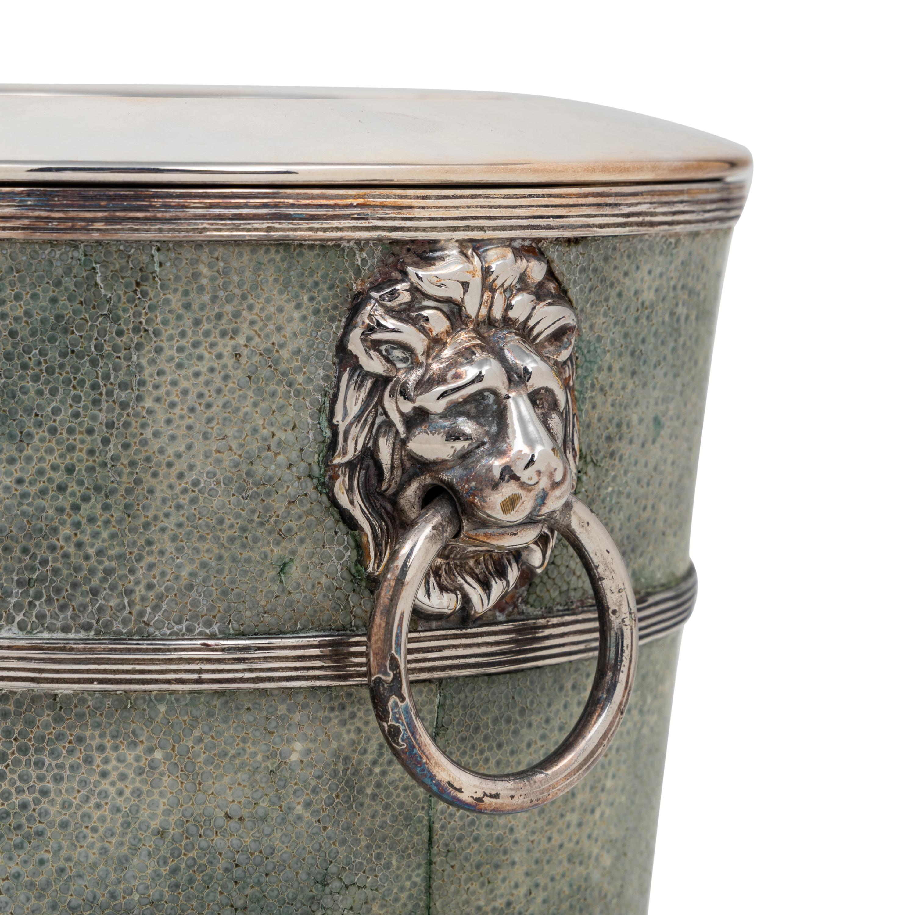 A Silver-Plate and Shagreen Wine Cooler