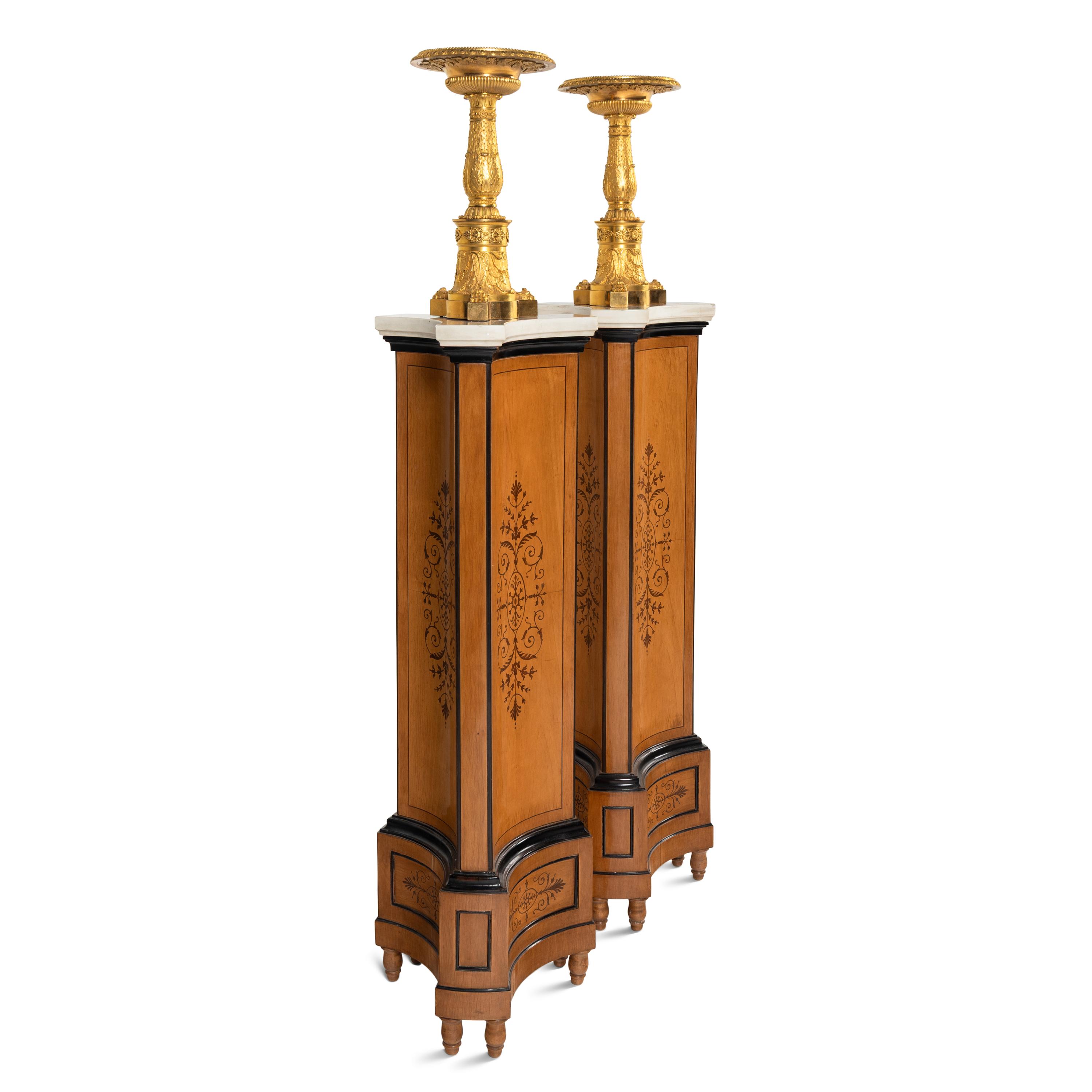 A Pair of Late Empire Gilt Bronze Tazze