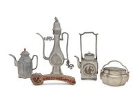 Five Chinese Pewter Wares