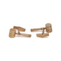 YELLOW GOLD GAVEL CUFFLINKS