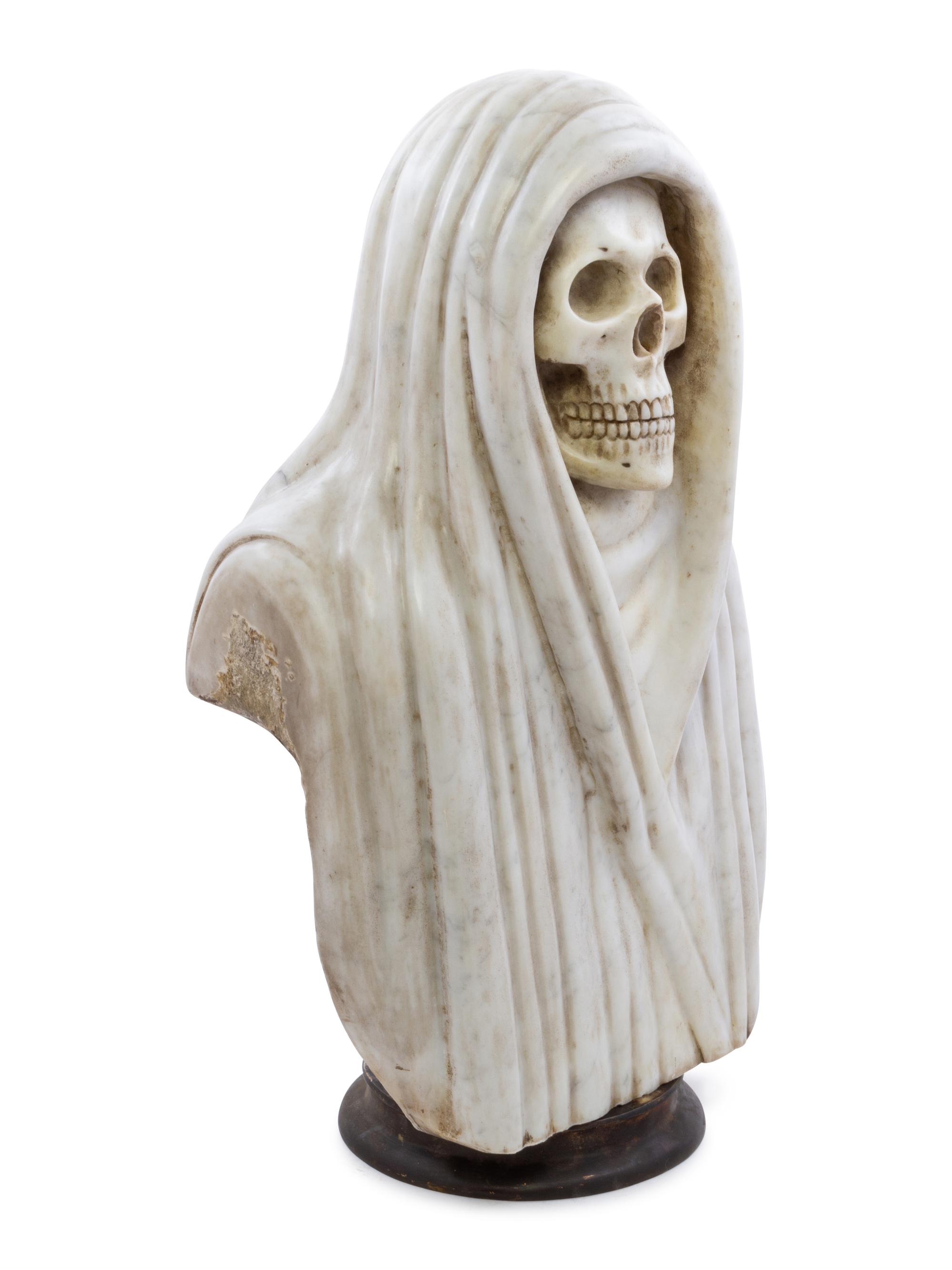 An Italian Carved Marble Figure of Death