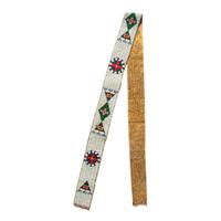Sioux Beaded Buffalo Hide Blanket Strip