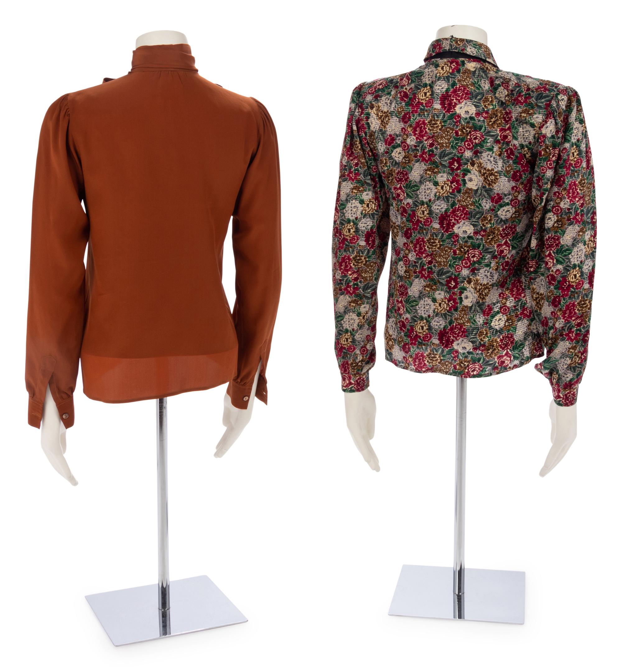 Collection of Six Vintage Designer Blouses, 1970-90s