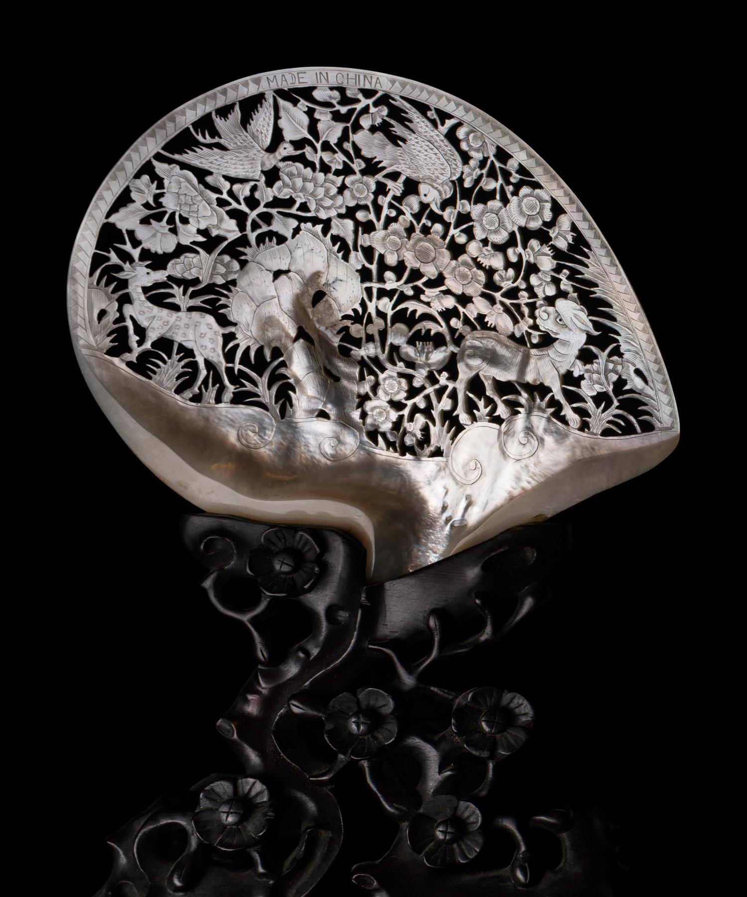 A Chinese Reticulated Mother-of-Pearl Shell
