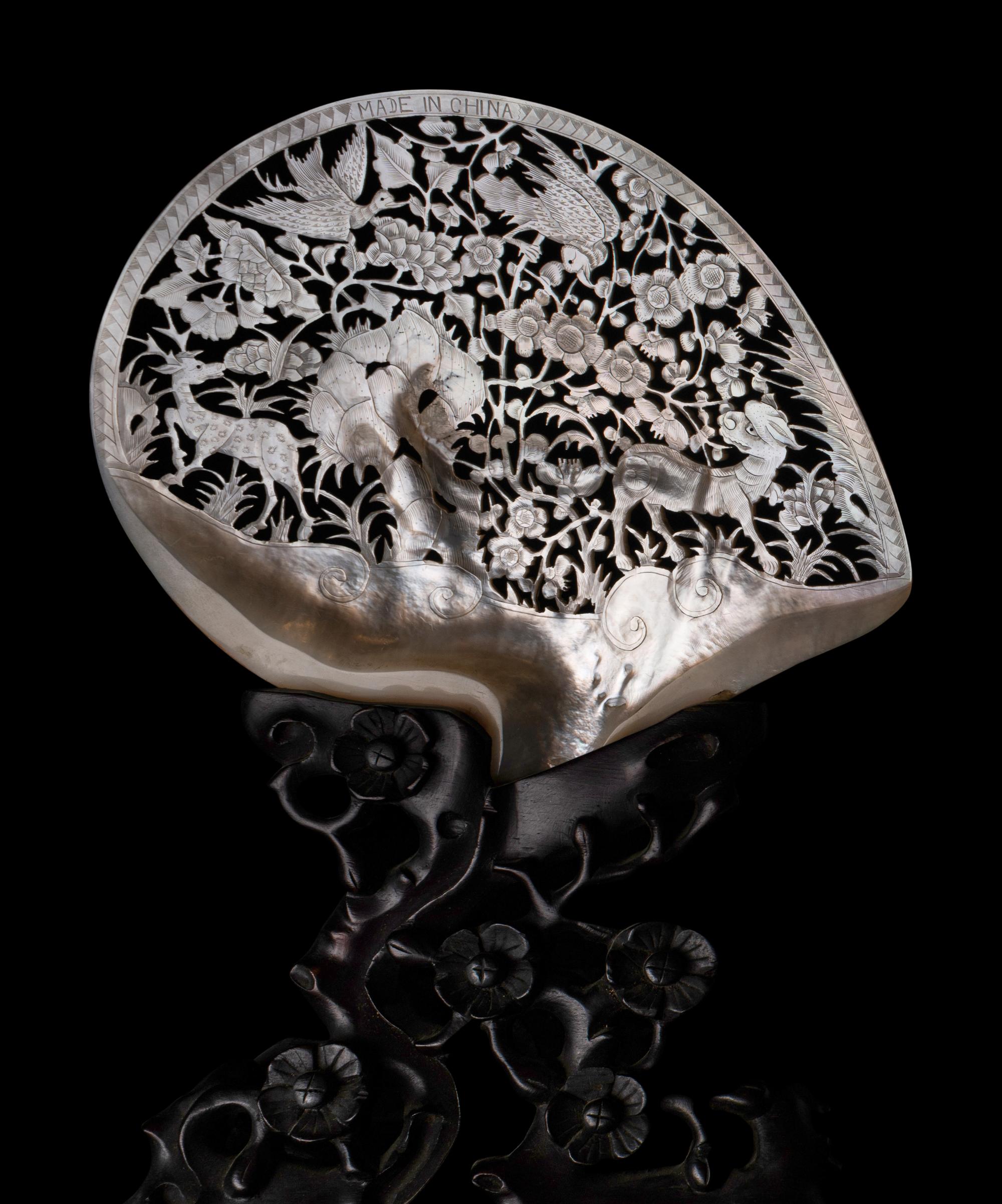 A Chinese Reticulated Mother-of-Pearl Shell