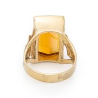 CITRINE AND YELLOW GOLD RING