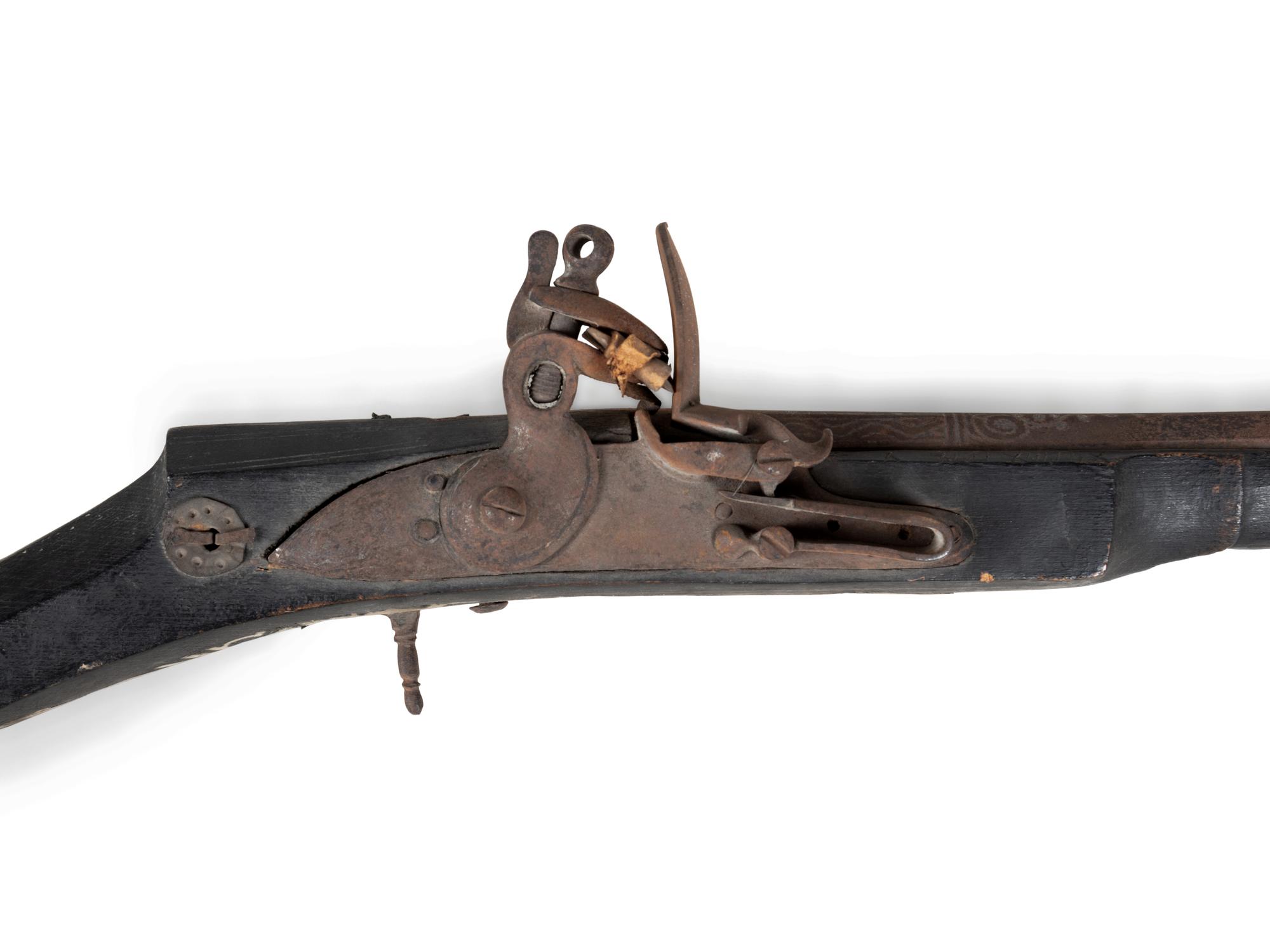 An Ottoman Bone and Metal Inlaid Flintlock Rifle