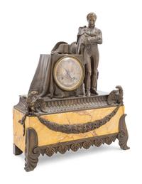 A Louis Philippe Bronze and Sienna Marble Clock