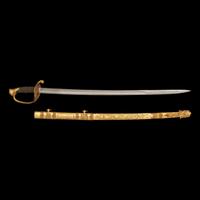Exceptional Etched Blade Ames US Model 1850 Foot Officer Sword Presented to Colonel (General) Horace Lee & CDV - Published in Thillmann's Civil War Army Swords