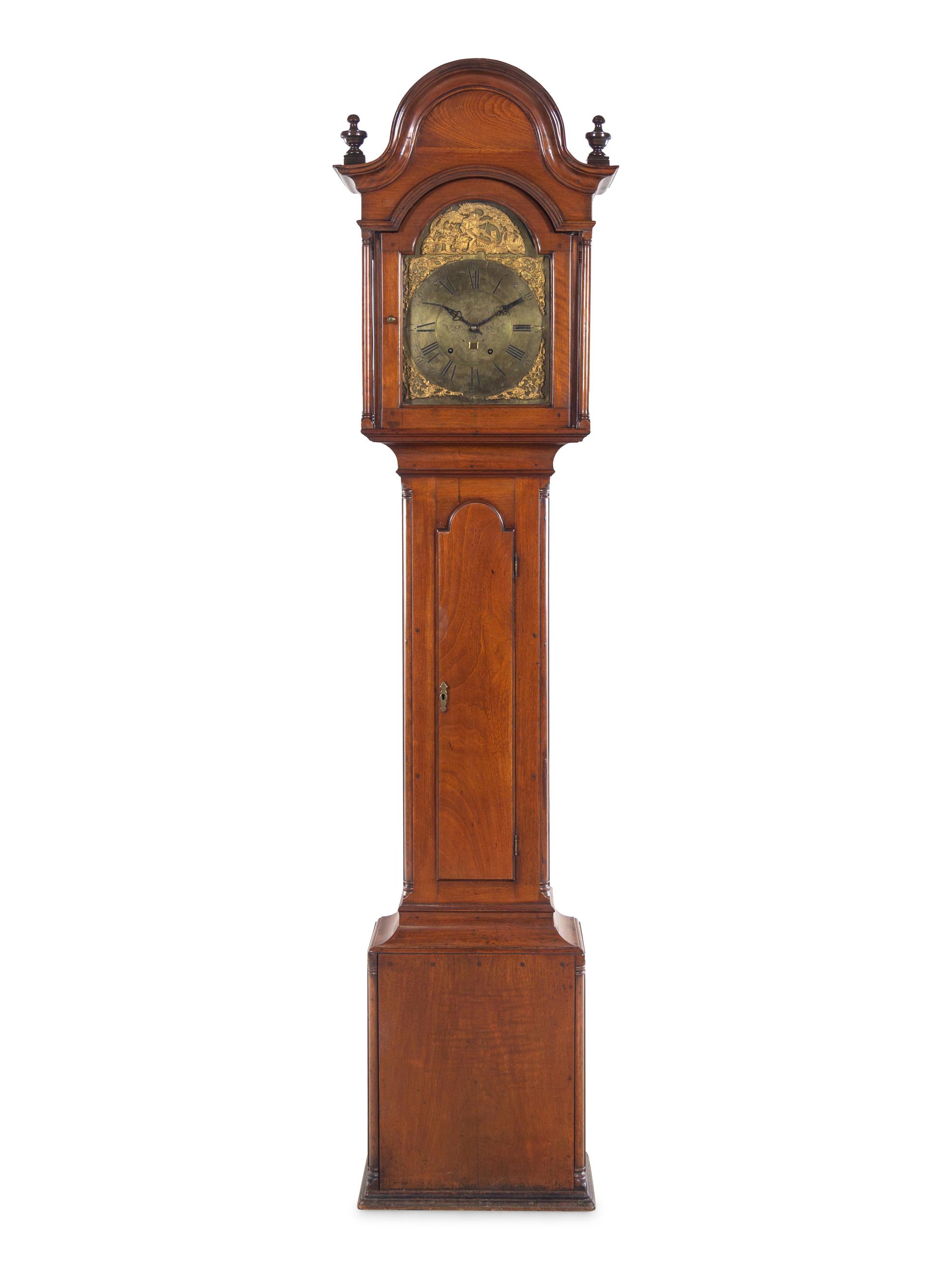 A Queen Anne Walnut Tall Case Clock