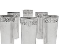 A Set of Eight Mexican Silver Tumblers