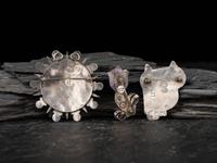 Taxco Silver and Amethyst Brooches/Pins, 1940-1946