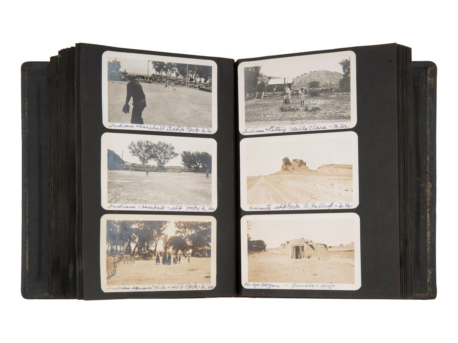 [WESTERN AMERICANA - NATIVE AMERICANS]. Photo albums documenting Rev. William L. Earl's travels in the American west, incl. views of the Ignacio Indian Boarding School and Pueblo artisans Severo and Maria Tafoya.