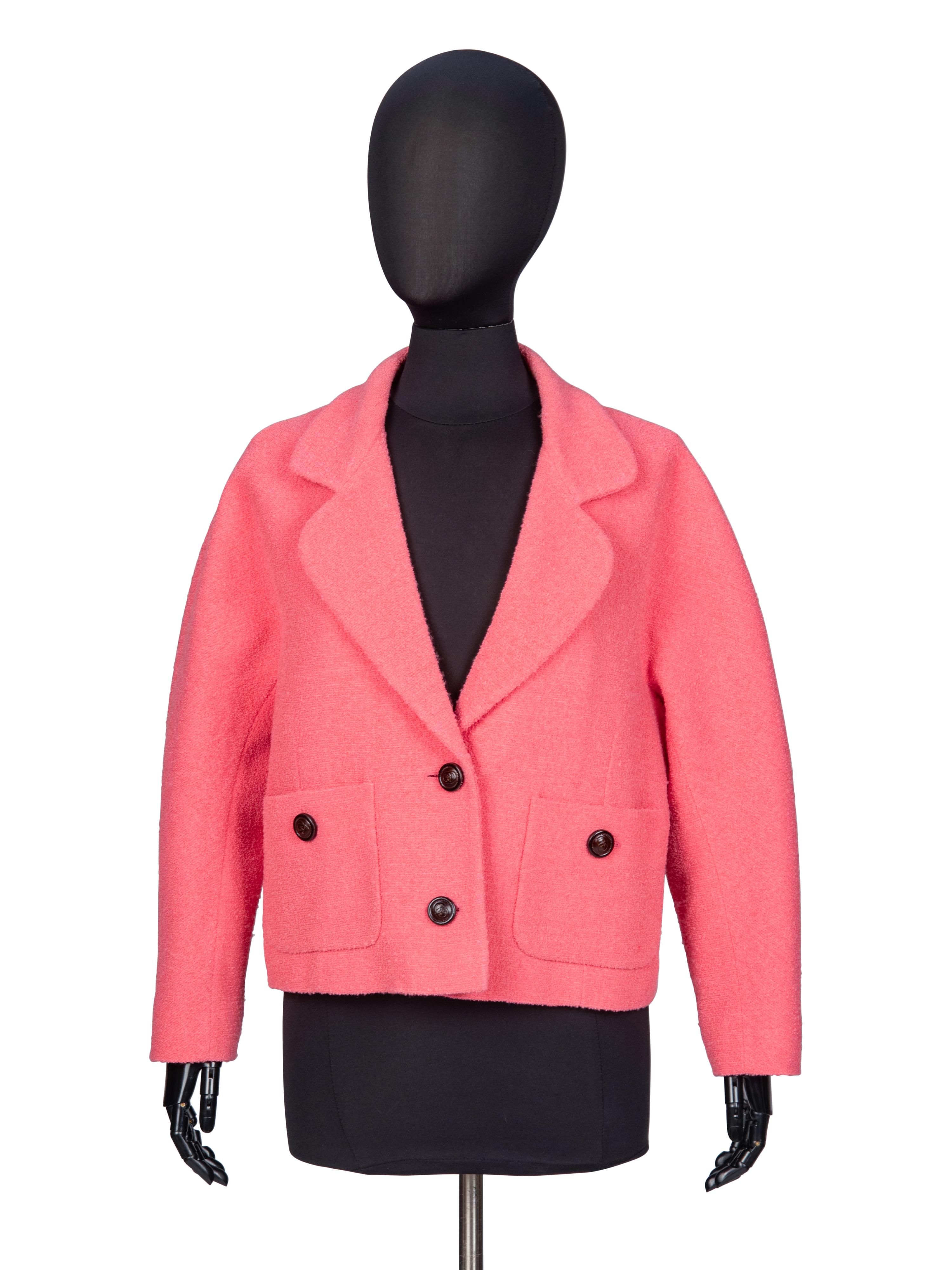 GUCCI, PINK TWEED BOXY JACKET