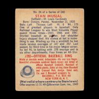 A 1949 Bowman Stan Musial Baseball Card No. 24