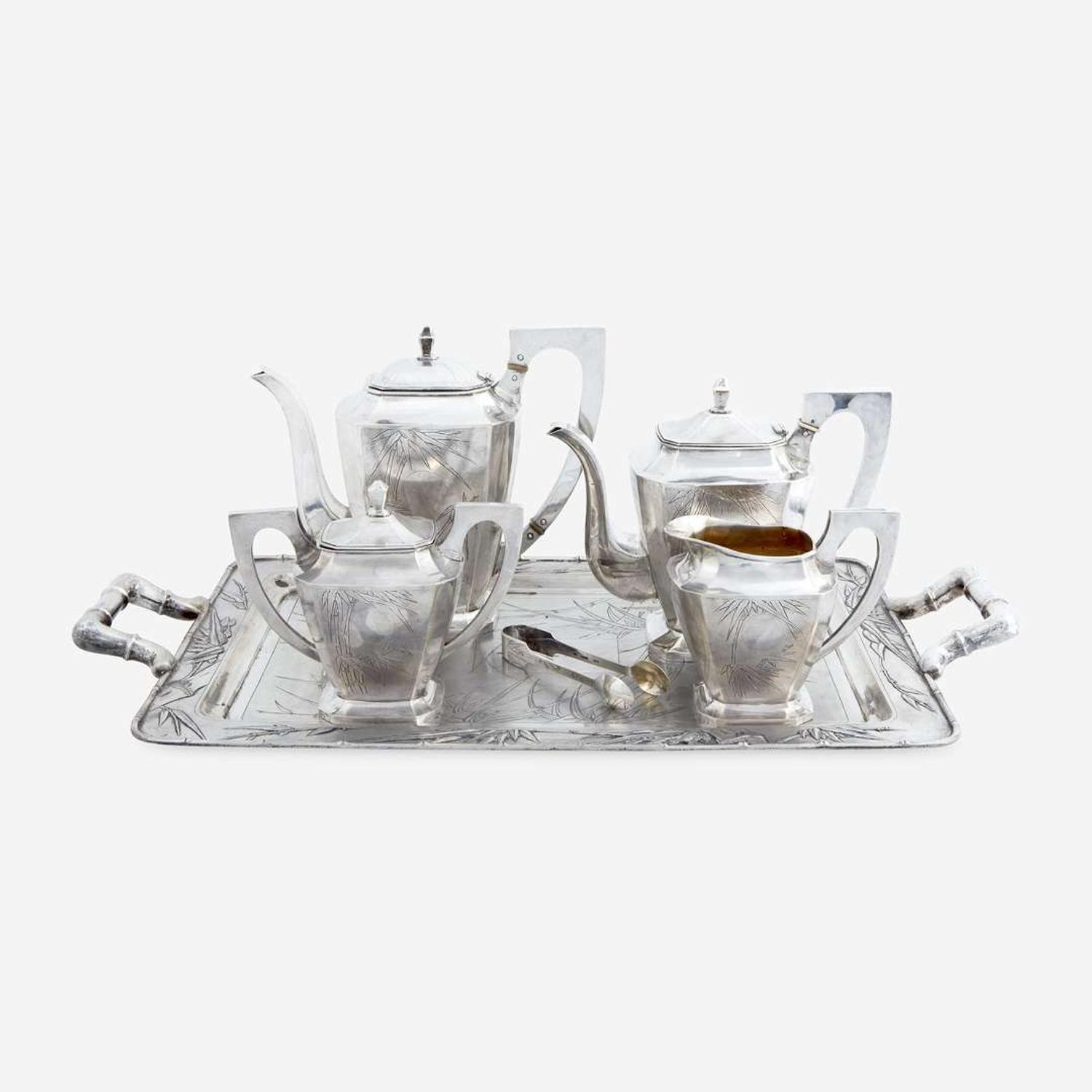 A Chinese Export Silver Five-Piece Tea and Coffee Service Zee Sung, Shanghai, circa 1920s