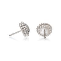 VAN CLEEF & ARPELS, DIAMOND AND WHITE GOLD 'PERLÉE' STUD EARRINGS