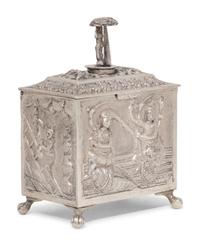 An Anglo-Indian Silver Tea Caddy