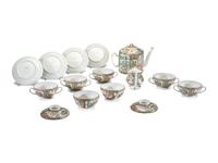 An Assembled Rose Medallion Porcelain Tea Set