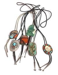 Six Southwest Style Bolos Height of largest 3 1/2 inches