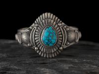 Sterling Silver and Lone Mountain Turquoise Cuff Bracelet