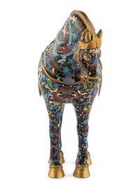 A Chinese Cloisonné Model of a Horse