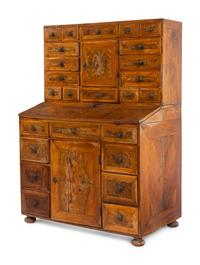 A Continental Burl Walnut Tabernacle Bureau