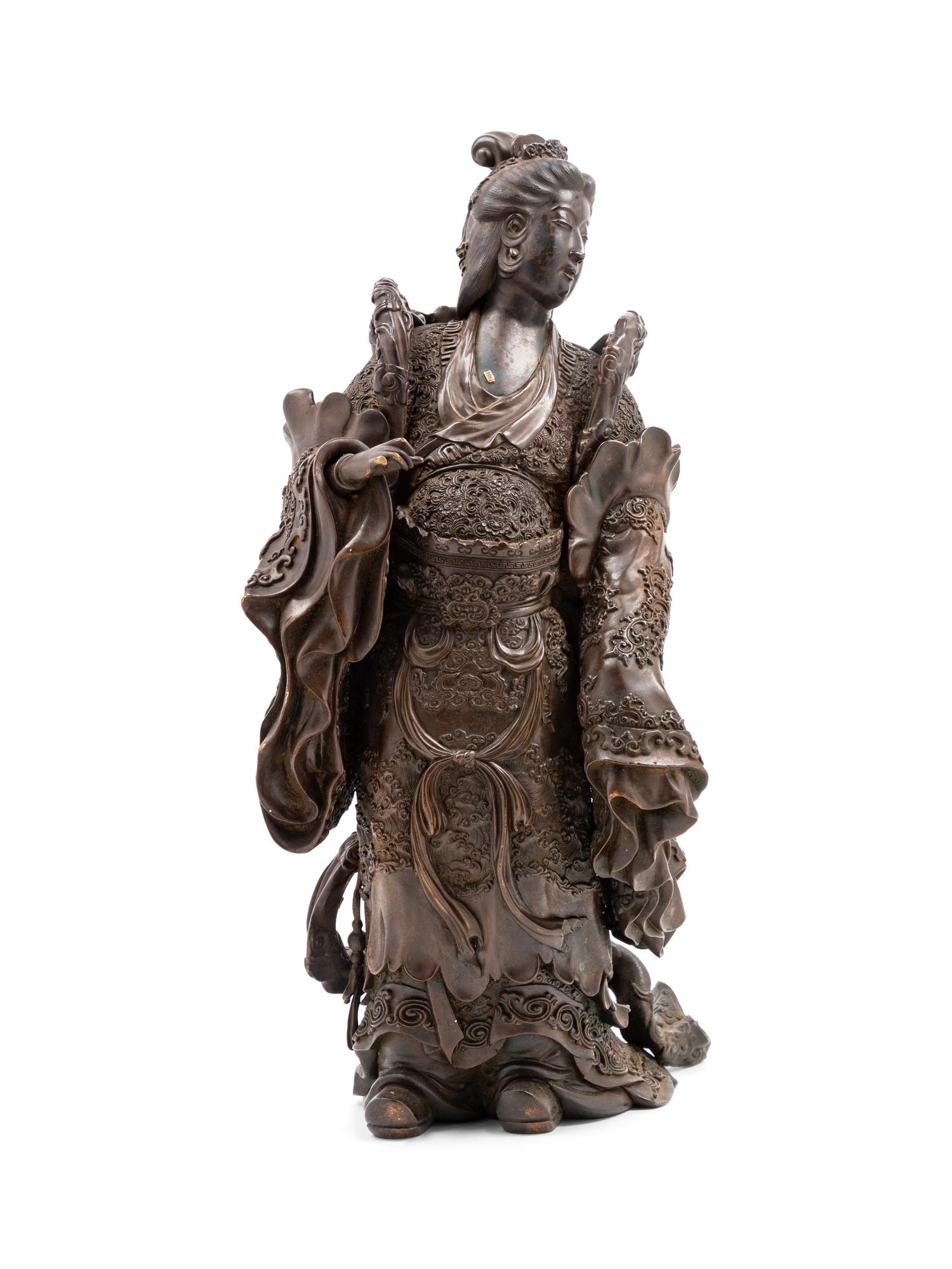 A Japanese Bronze Figure of Standing Guanyin