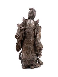 A Japanese Bronze Figure of Standing Guanyin