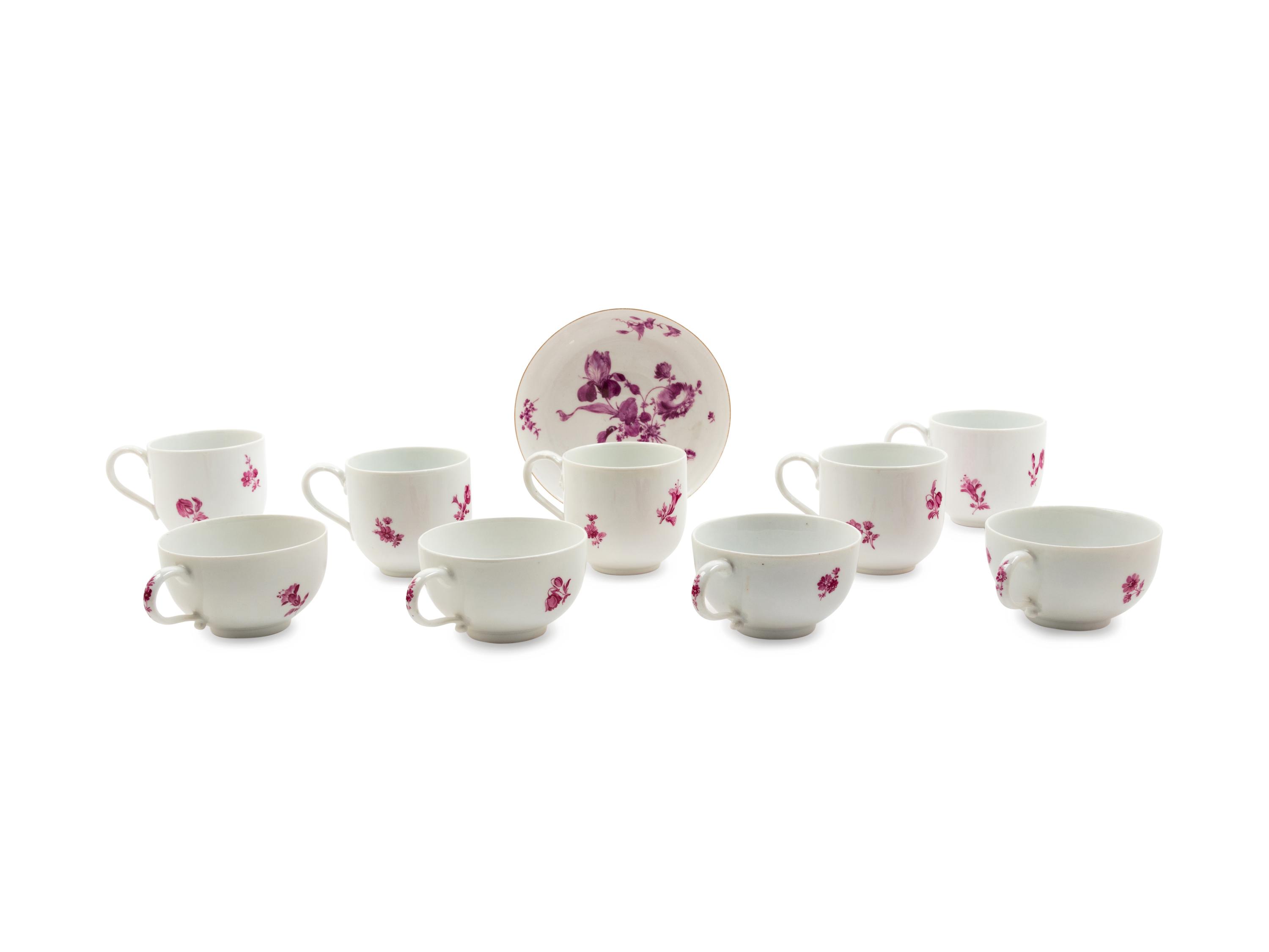 A German Puce-Painted Porcelain Tea Service