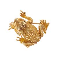 PAIR OF YELLOW GOLD FROG PINS